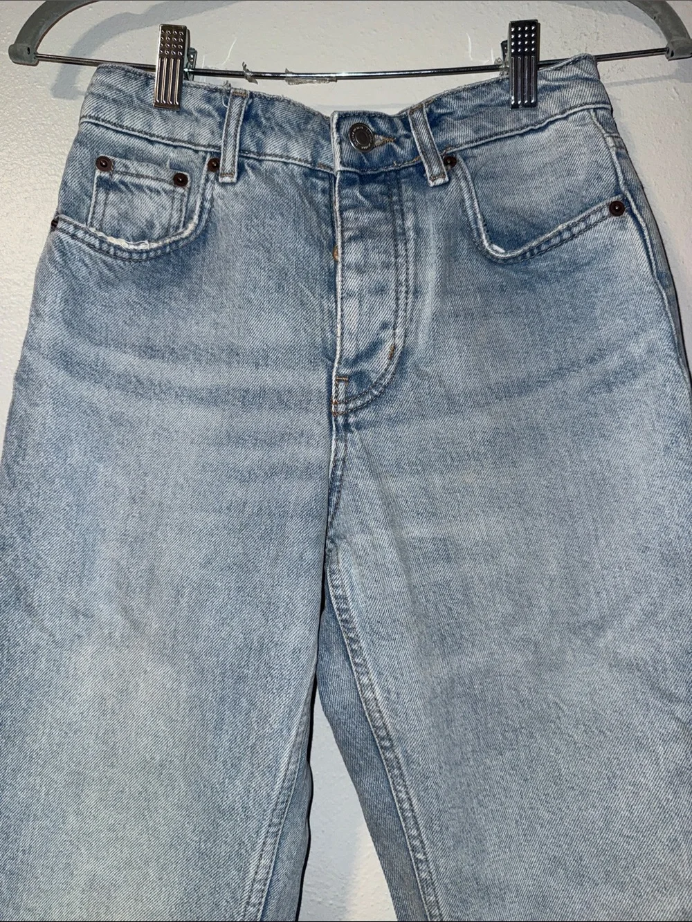 Zara Light Blue Straight Leg Jeans